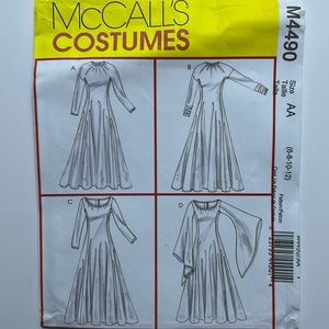 McCall’s Costumes - Elegant Gown - Sewing Pattern - Size 6-8-10-12 - M4490 $13